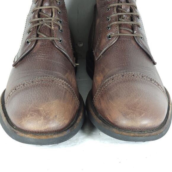 AQUATALIA Men\'s Carter US9,5 Brown Leather Lace-Up Cap Toe Ankle Boots main image 4